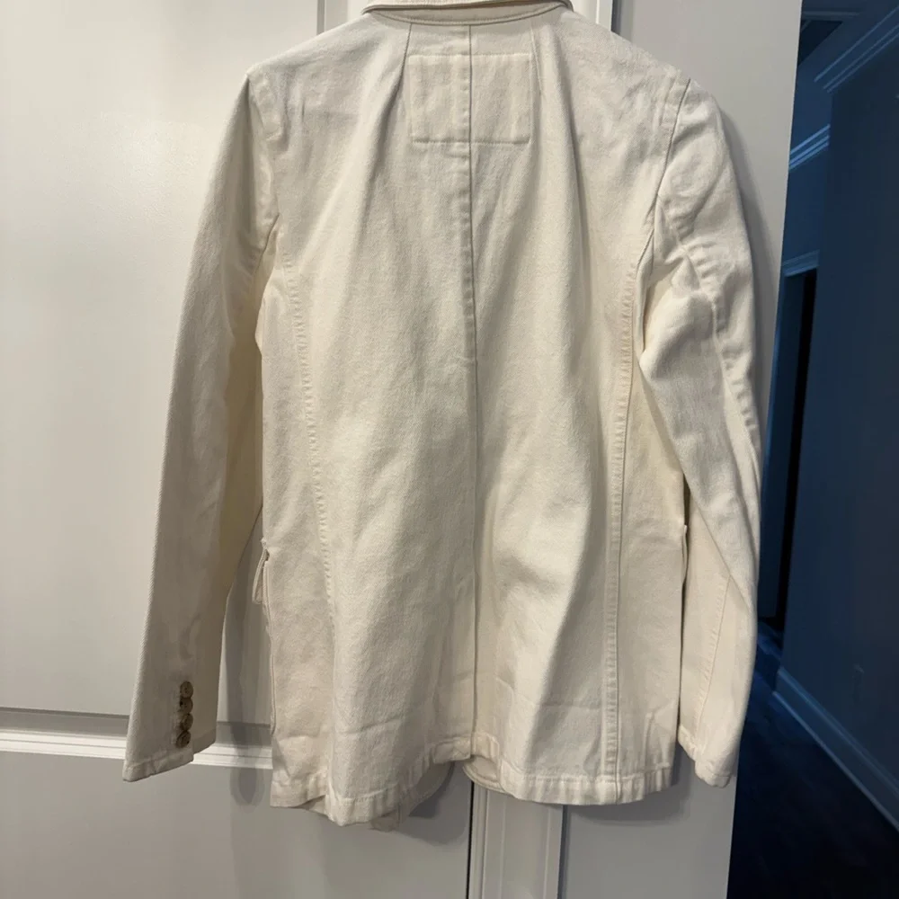 NWT J Crew Women's Long Denim Blazer 100% Cotton Size 6 - Picture 2 of 4